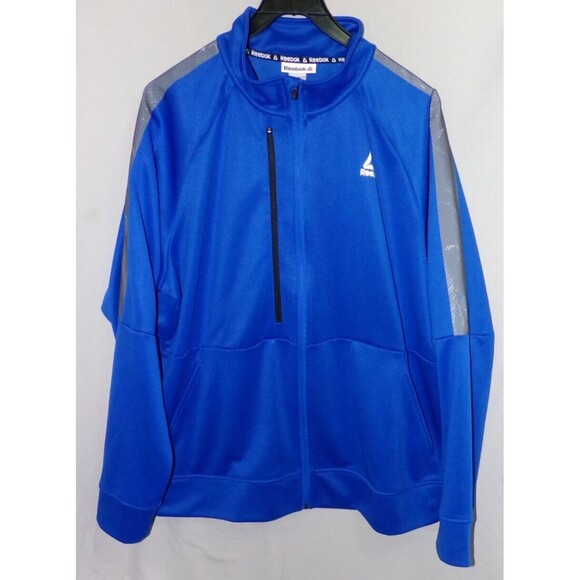 Reebok Mens Size XL Blue Full Zip Long Sleeve Jacket NWOT - Picture 1 of 5